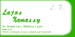 lajos nanassy business card